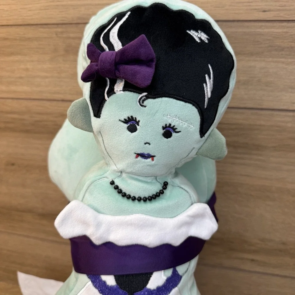 FRANKENSTEIN and BRIDE Pillow Plush Set of 2 Halloween Decor New Forever After